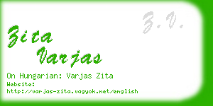 zita varjas business card